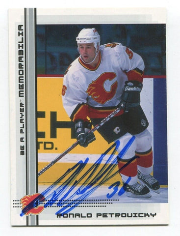 2000-2001 Be A Player Memorabilia Ronald Petrouicky Signed Card Hockey AUTO #478