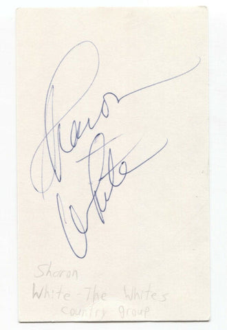 The Whites - Sharon White Signed 3x5 Index Card Autographed Signature Singer