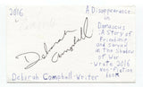 Deborah Campbell Signed 3x5 Index Card Autographed Signature Author Writer