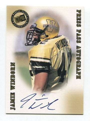 2001 Press Pass Jamie Winborn Signed Card Football Autograph NFL AUTO