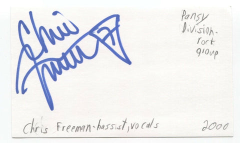 Pansy Division - Chris Freeman Signed 3x5 Index Card Autographed Signature