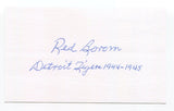 Red Borom Signed 3x5 Index Card Autographed Baseball Detroit Tigers