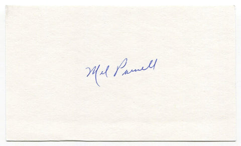 Mel Parnell Signed 3x5 Index Card Autographed Baseball Red Sox No Hitter 1956