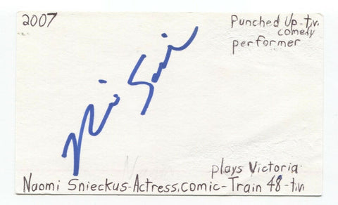 Naomi Snieckus Signed 3x5 Index Card Autographed Signature Actress Mr. D