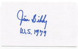 Jim Bibby Signed 3x5 Index Card Autographed St. Louis Cardinals No Hitter 1973