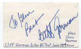 Cliff Gorman Signed 3x5 Index Card Autographed Signature Actor All That Jazz