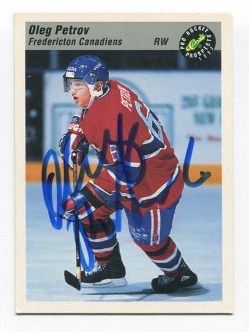 1993 Classic Pro Prospects Oleg Petrov Signed Card Hockey Autograph AUTO #8