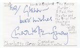 Charlotte Gray Signed 3x5 Index Card Autographed Signature Author Writer