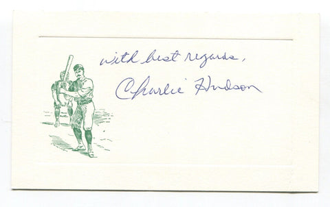 Charlie Hudson Signed Card Autograph Baseball MLB Roger Harris Collection