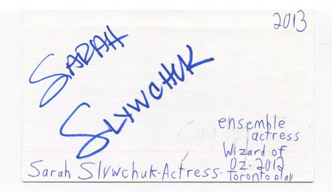 Sarah Slywchuk Signed 3x5 Index Card Autographed Actress The Handmaid's Tale