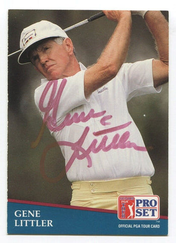 1991 Pro Set PGA Tour Golf Gene Littler Signed Card Autographed #201