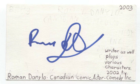 Roman Danylo Signed 3x5 Index Card Autographed Signature Actor Comedian