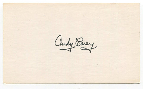 Andy Carey Signed 3x5 Index Card Autographed MLB Baseball New York Yankees