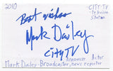 Mark Dailey Signed 3x5 Index Card Autographed Reporter Voice Actor
