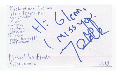 Michael Ian Black Signed 3x5 Index Card Autographed Signature Actor Comedian