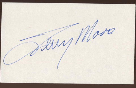 Terry Moore Signed Index Card Signature Vintage Autographed AUTO 