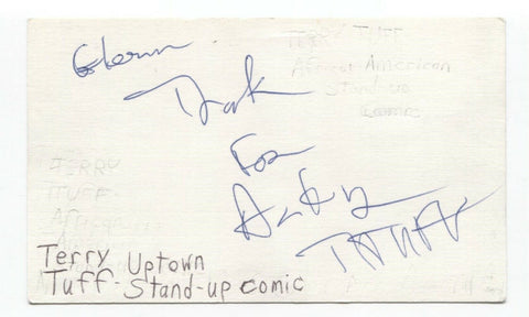 Terry Tuff Signed 3x5 Index Card Autographed Signature Comedian Comic Actor