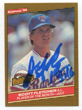 1986 Donruss Highlights Scott Fletcher Signed Baseball Card Autographed AUTO #28