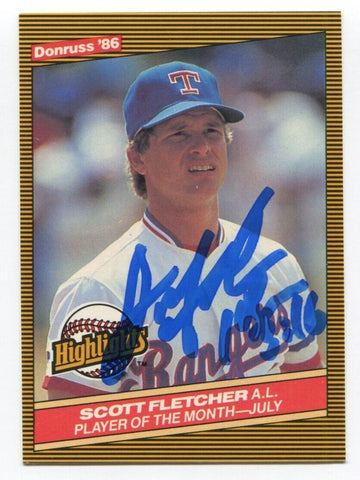 1986 Donruss Highlights Scott Fletcher Signed Baseball Card Autographed AUTO #28