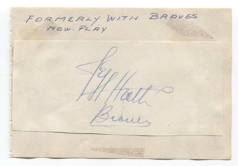 Jeff Heath Signed Album Page Autographed Baseball Vintage 1940s Boston Red Sox