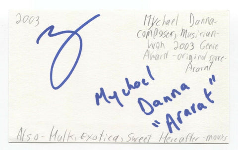 Mychael Danna Signed 3x5 Index Card Autographed Signature Composer Life of Pi