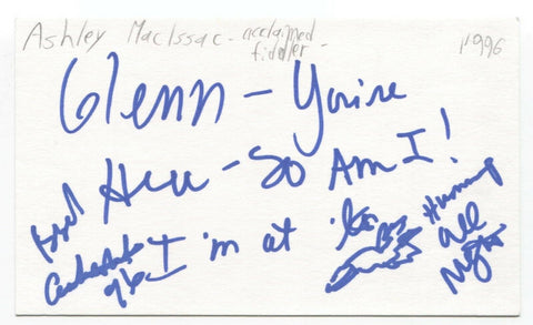 Ashley MacIsaac Signed 3x5 Index Card Autographed Signature Fiddler