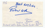 Richard Willis Signed 3x5 Index Card Autographed Actor Nikita Law And Order