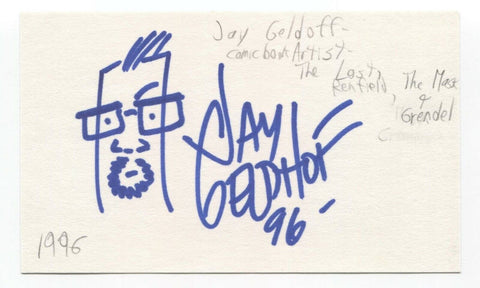Jay Geldhof Signed 3x5 Index Card Autographed Comic Book Artist