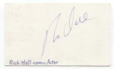 Rich Hall Signed 3x5 Index Card Autograph Signature Vintage Comedian Writer