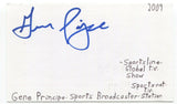 Gene Principe Signed 3x5 Index Card Autographed Canadian NHL Sports Reporter