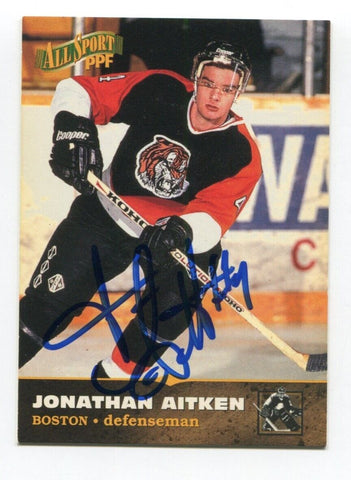 1996 The Score Jonathan Aitken Signed Card Hockey NHL AUTO #75