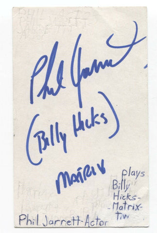 Phillip Jarrett Signed 3x5 Index Card Autograph Signature Actor