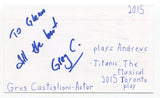 Greg Castiglioni Signed 3x5 Index Card Autographed Actor Titanic