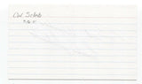 Carl Scheib Signed 3x5 Index Card Baseball Autographed Signature Athletics