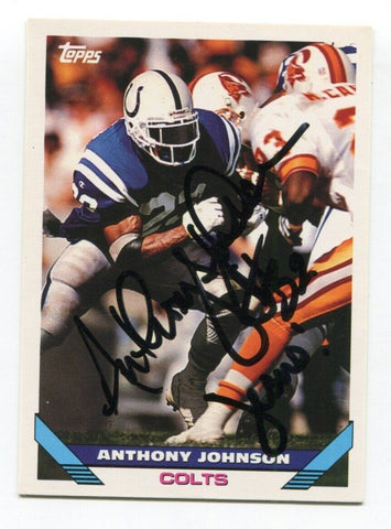 1993 Topps Anthony Johnson Signed Card Football Autograph NFL AUTO #8 Colts