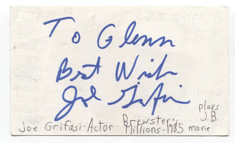 Joe Grifasi Signed 3x5 Index Card Autographed Signature Actor 