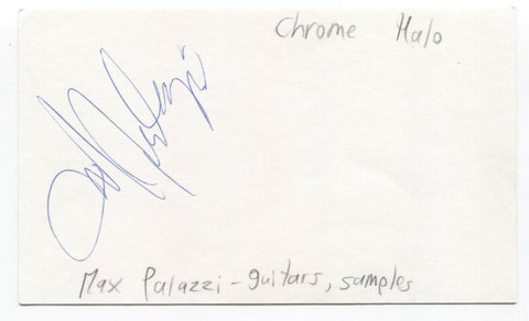 Max Palazzi Signed 3x5 Index Card Autographed Signature Chrome Halo