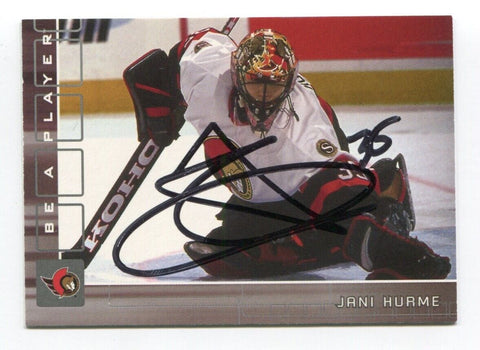 2001 Be A Player Jani Hurme Signed Card Hockey NHL Autograph AUTO #144