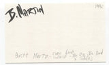 Britt Martin Signed 3x5 Index Card Autograph Signature Comic Book Artist