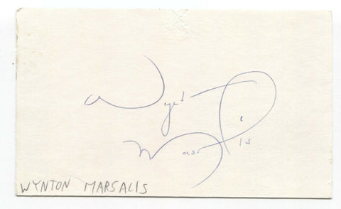 Wynton Marsalis Signed 3x5 Index Card Autographed Signature