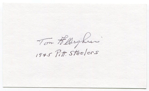 Thomas Joseph Alberghini Signed 3x5 Index Card Autograph Pittsburgh Steelers