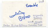 Amber Bishop Signed 3x5 Index Card Autograph Actress Sweeney Todd