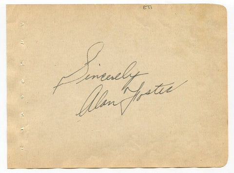 Alan Foster (d.1985) Signed Album Page Autographed Hondo SCARCE