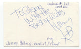 Londonbeat Jimmy Helms Signed 3x5 Index Card Autographed Signature