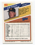 1993 Topps Jeff Nelson Signed Baseball Card Autographed AUTO #493