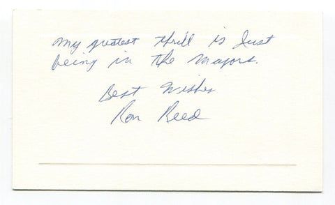 Ron Reed Signed Card Autograph Baseball MLB Roger Harris Collection