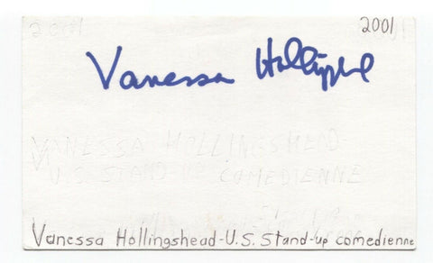 Vanessa Hollingshead Signed 3x5 Index Card Autographed Comedian Ghost Dog