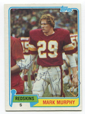 1981 Topps Mark Murphy Signed Card Football Autographed #104