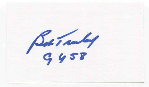 Bob Turley Signed 3x5 Index Card Autograph Baseball New York Yankees Cy Young