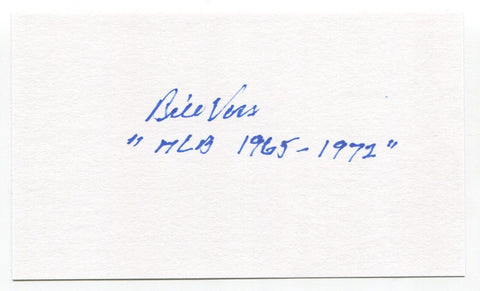 Bill Voss Signed 3x5 Index Card Autograph Baseball MLB 1965 Chicago White Sox